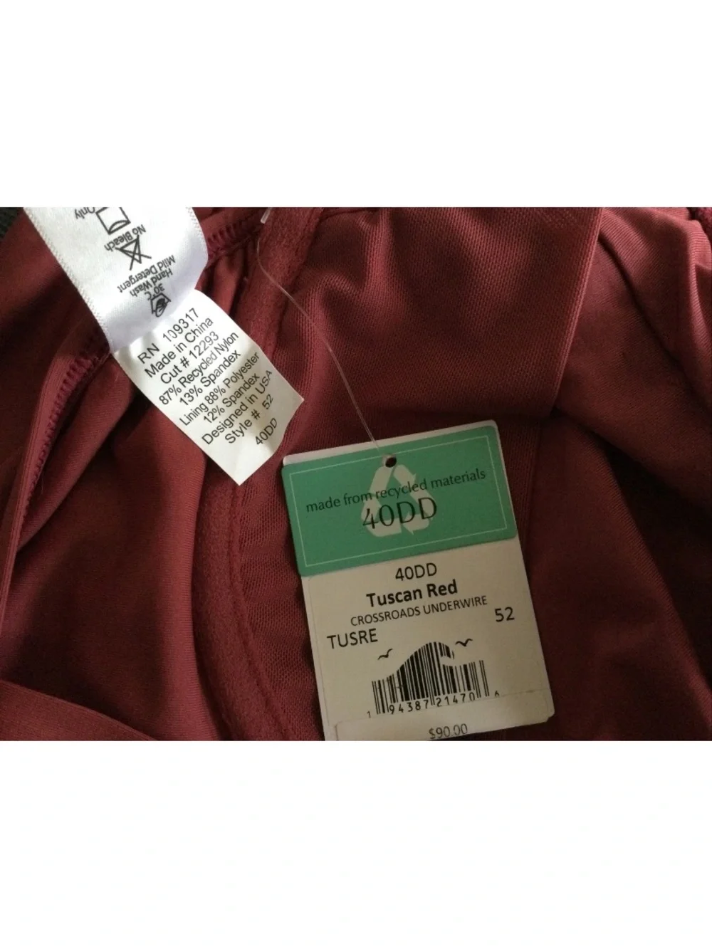 Sunsets Tuscan Red Underwire Top Size 40DD